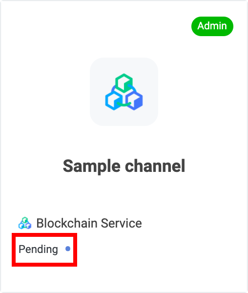 Pending status on blockchain service channel