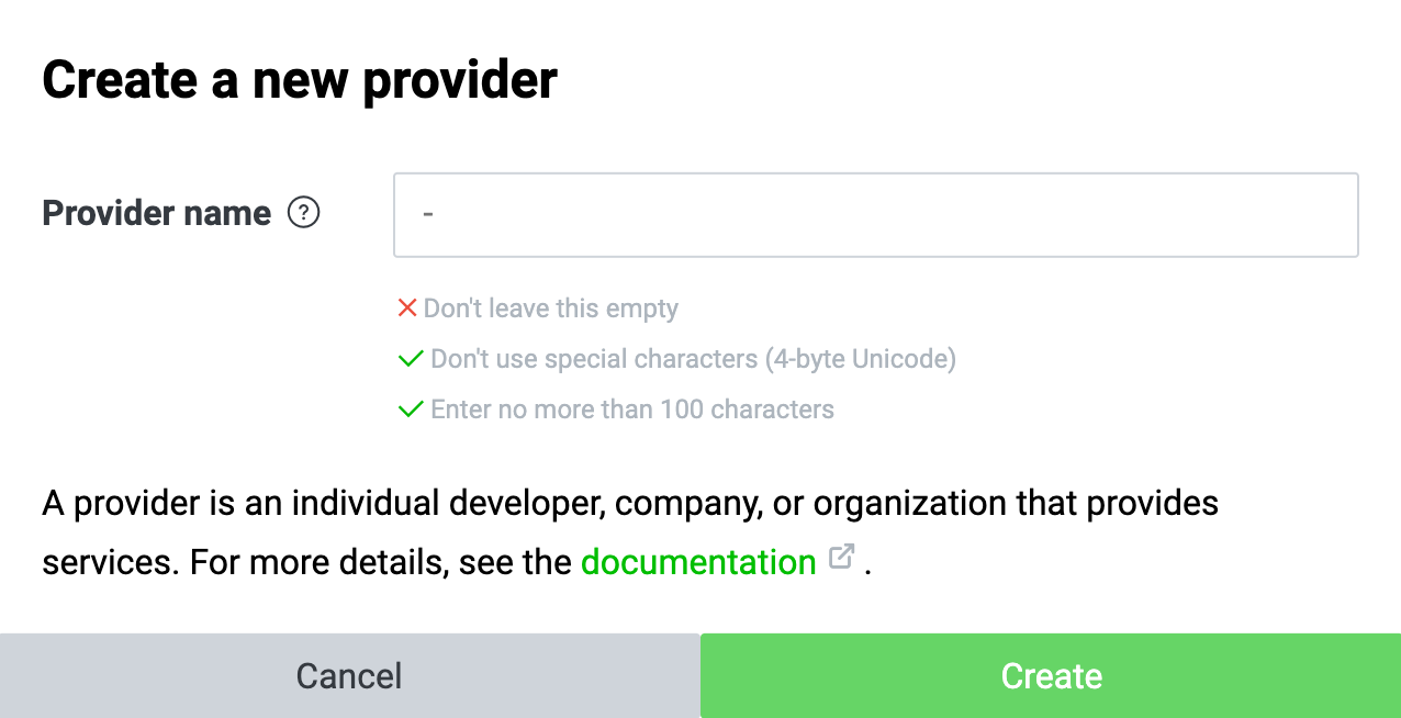Create a provider