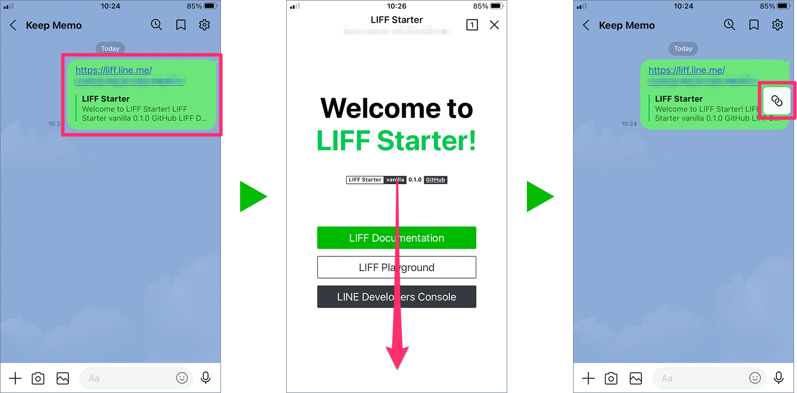 LIFF browser minimization