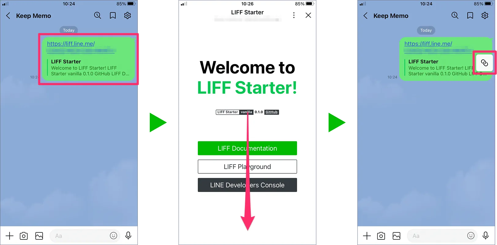 LIFF browser minimization