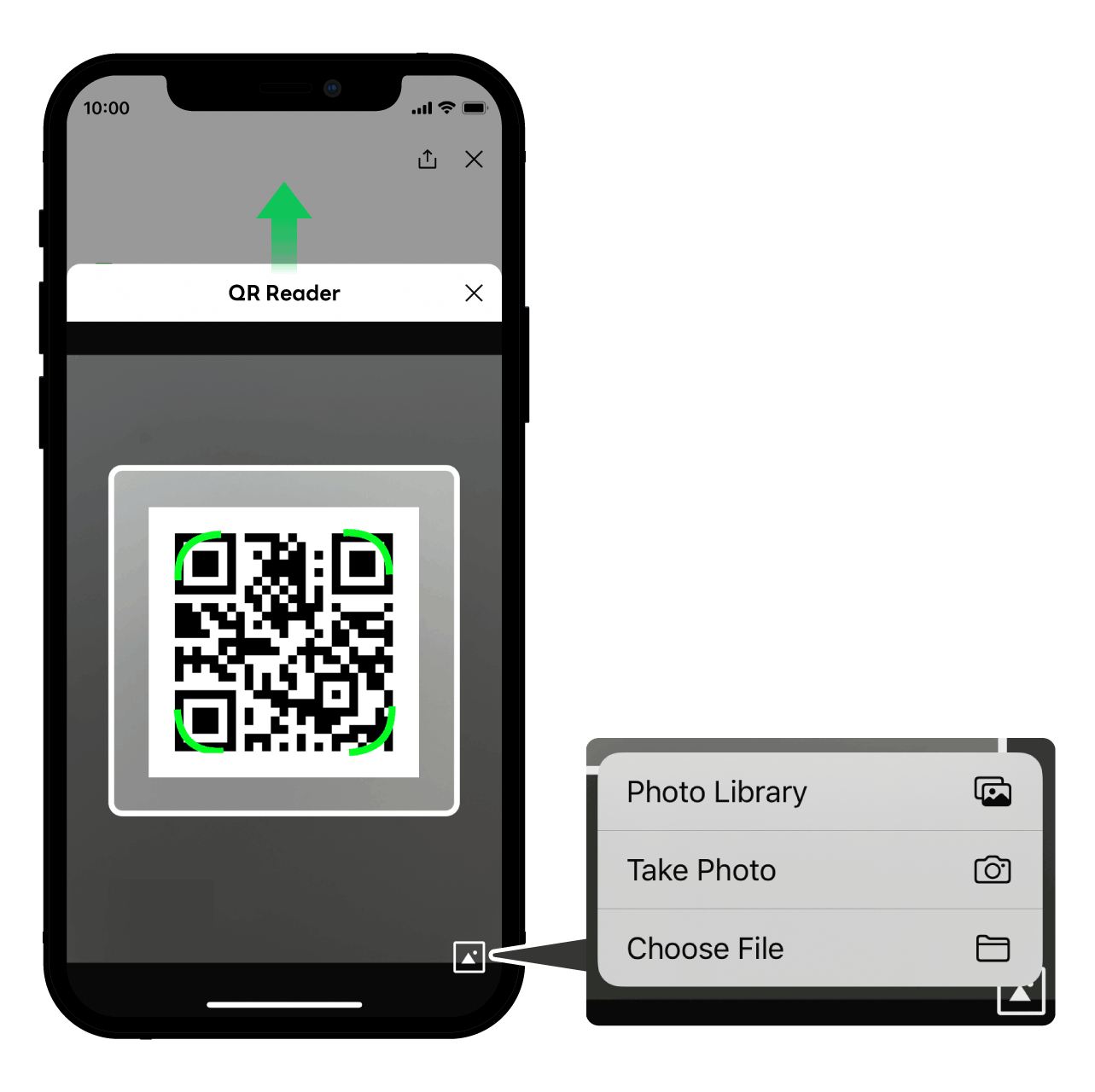 2D code reader screen