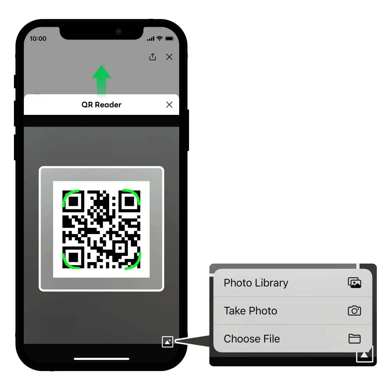 2D code reader screen