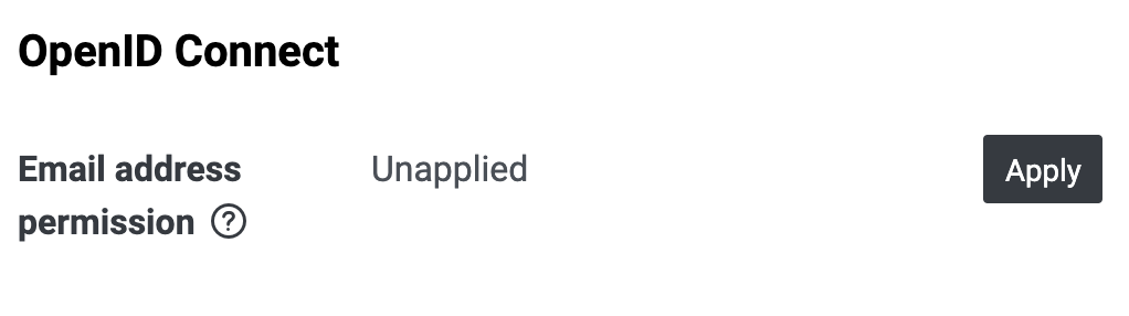 Requesting permission to access the user's email address