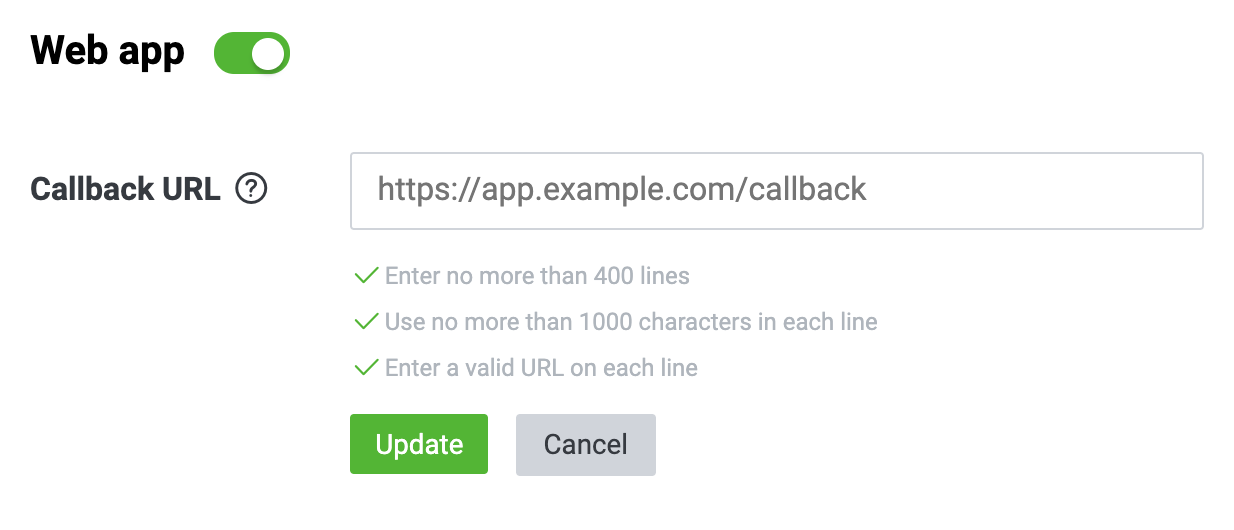 Redirect settings