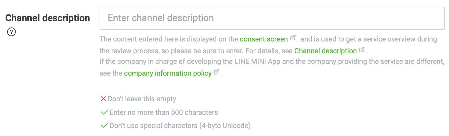 Channel description