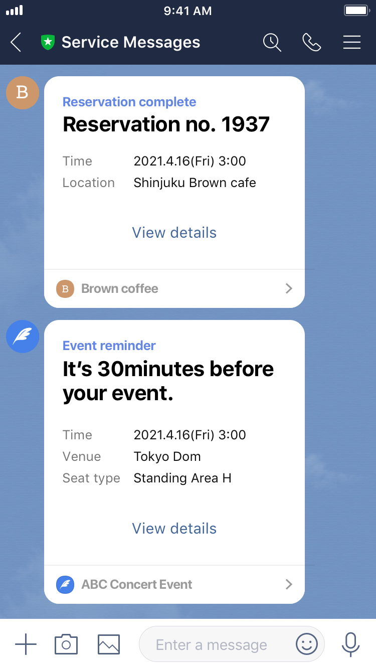 Service messages