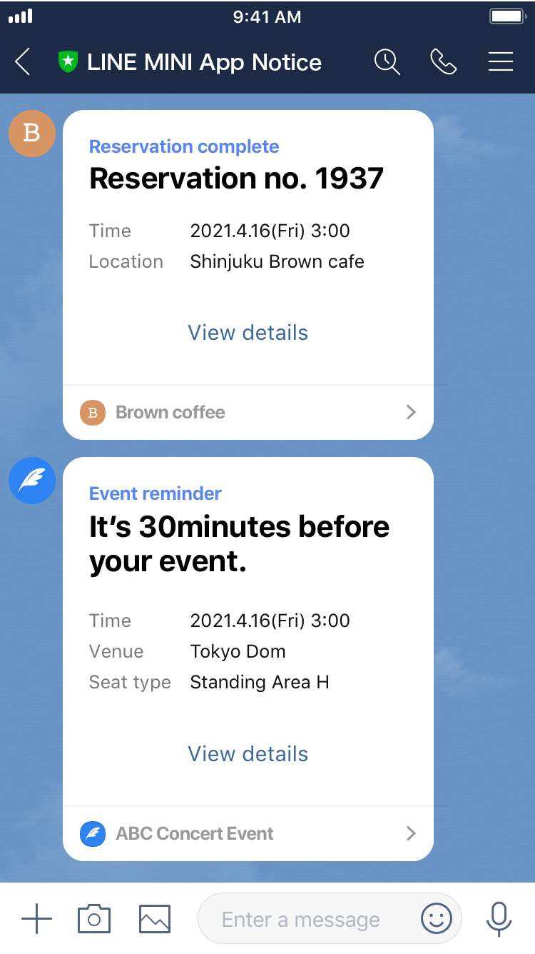 LINE MINI App Notice
