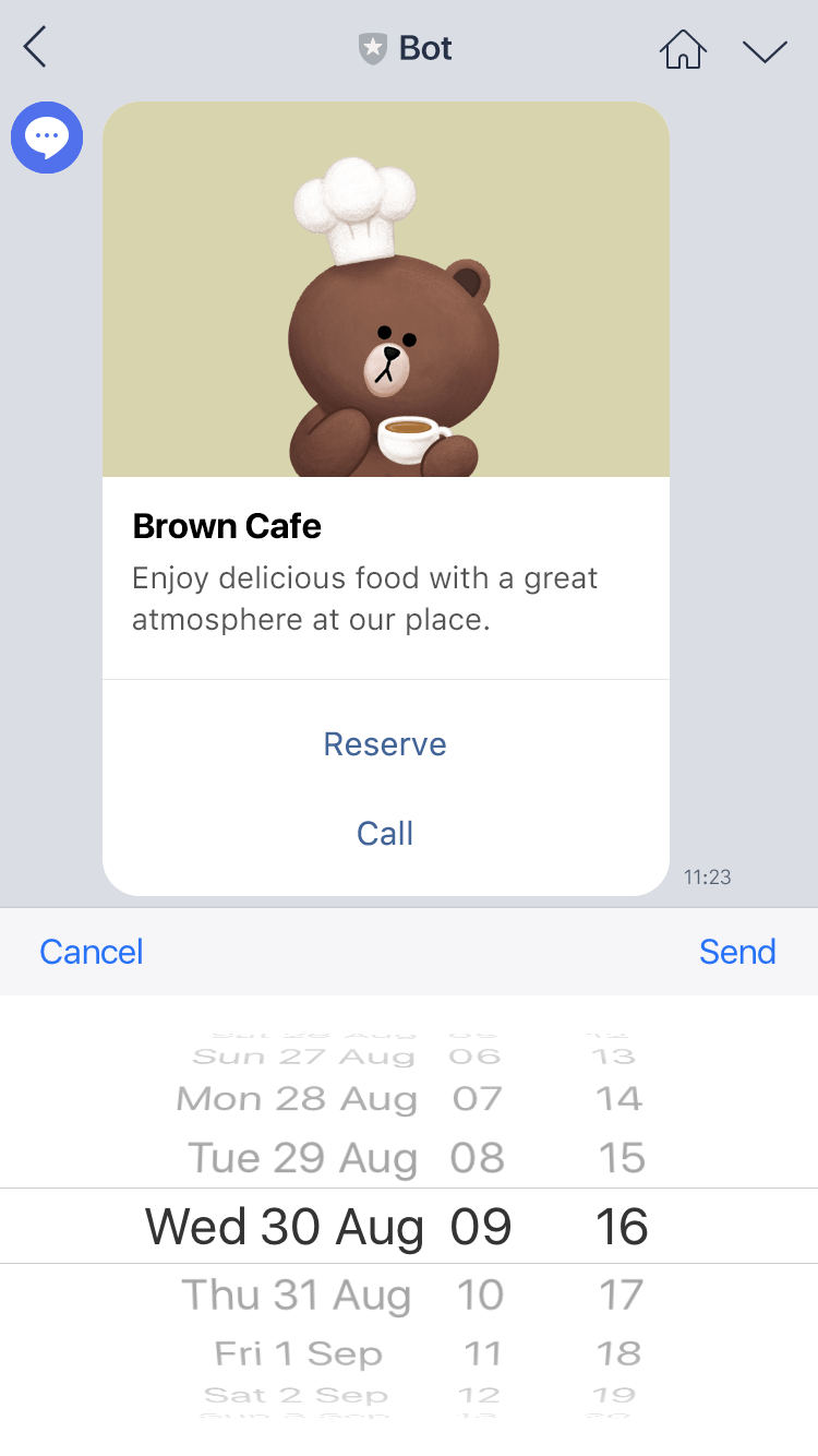 Datetime picker action