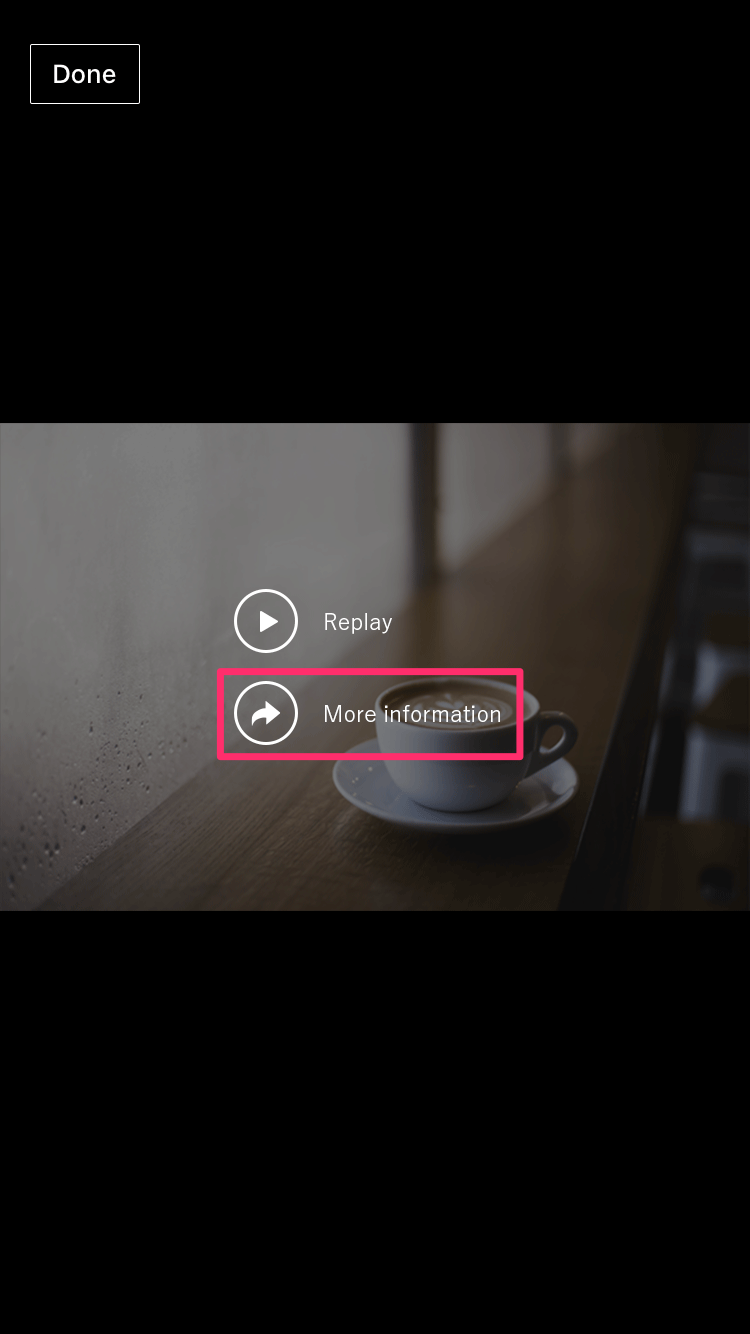 A video player when a video finishes playing