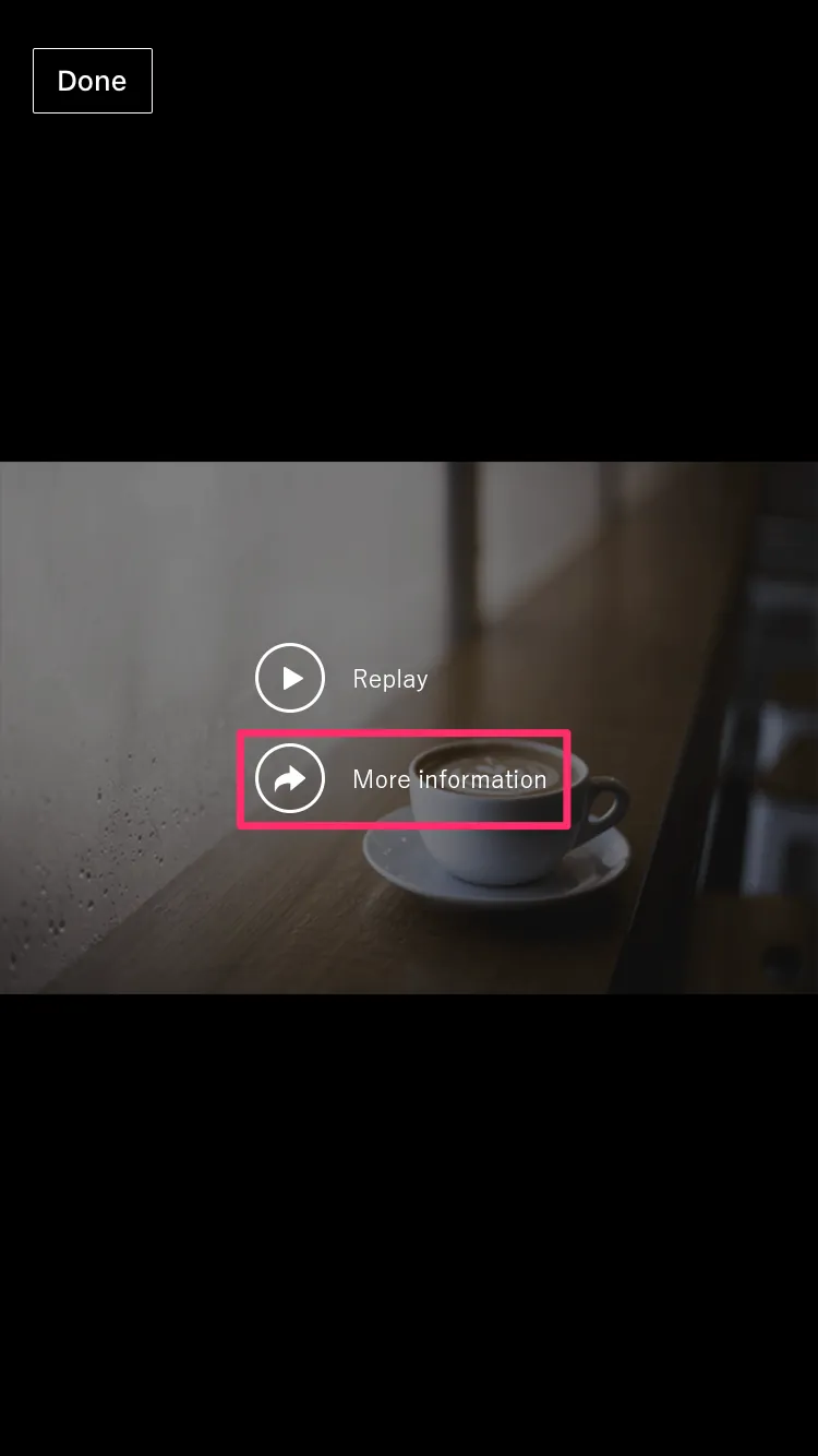 A video player when a video finishes playing