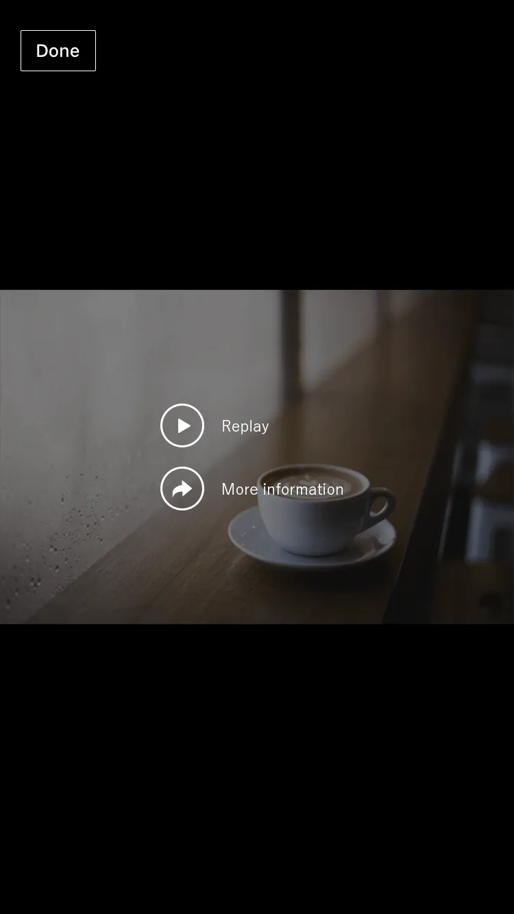 Screen when a video finishes playing