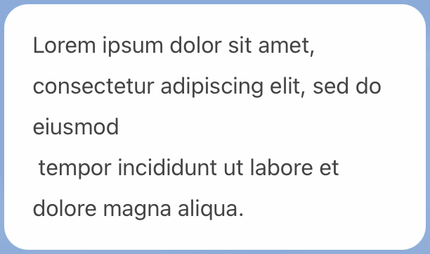 Example of specifying 20px as the value of the lineSpacing property