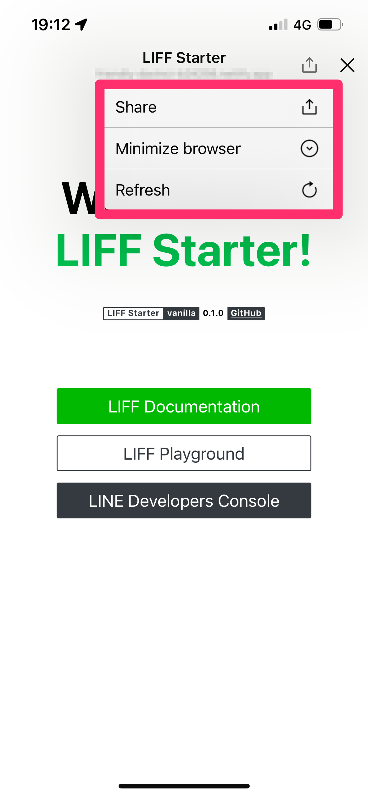 The action button on LINE for iOS version 12.19.0 or later
