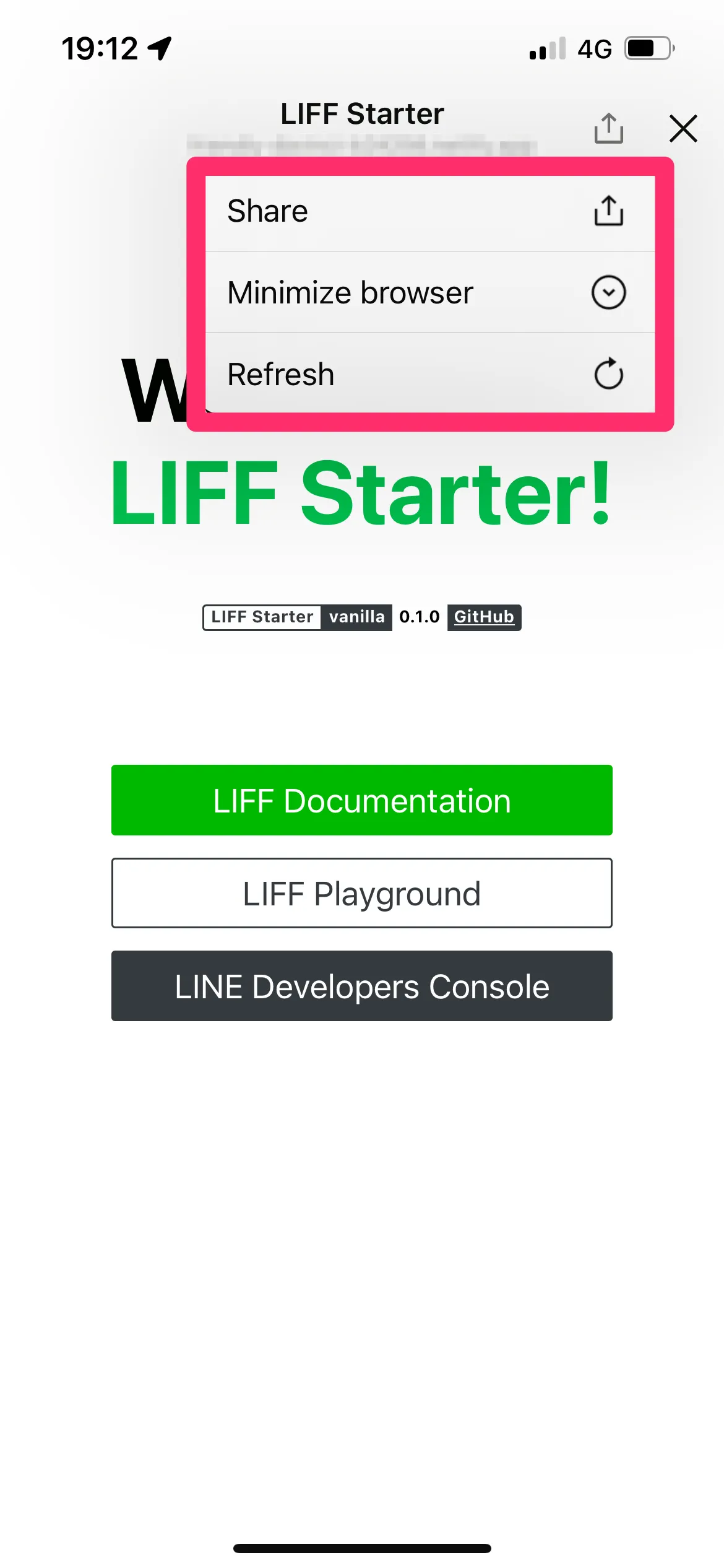 The action button on LINE for iOS version 12.19.0 or later