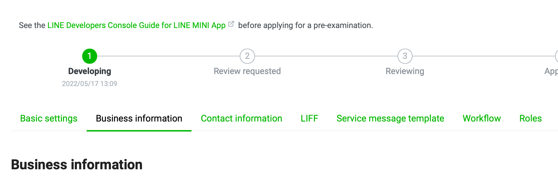 LINE MINI App channel tab