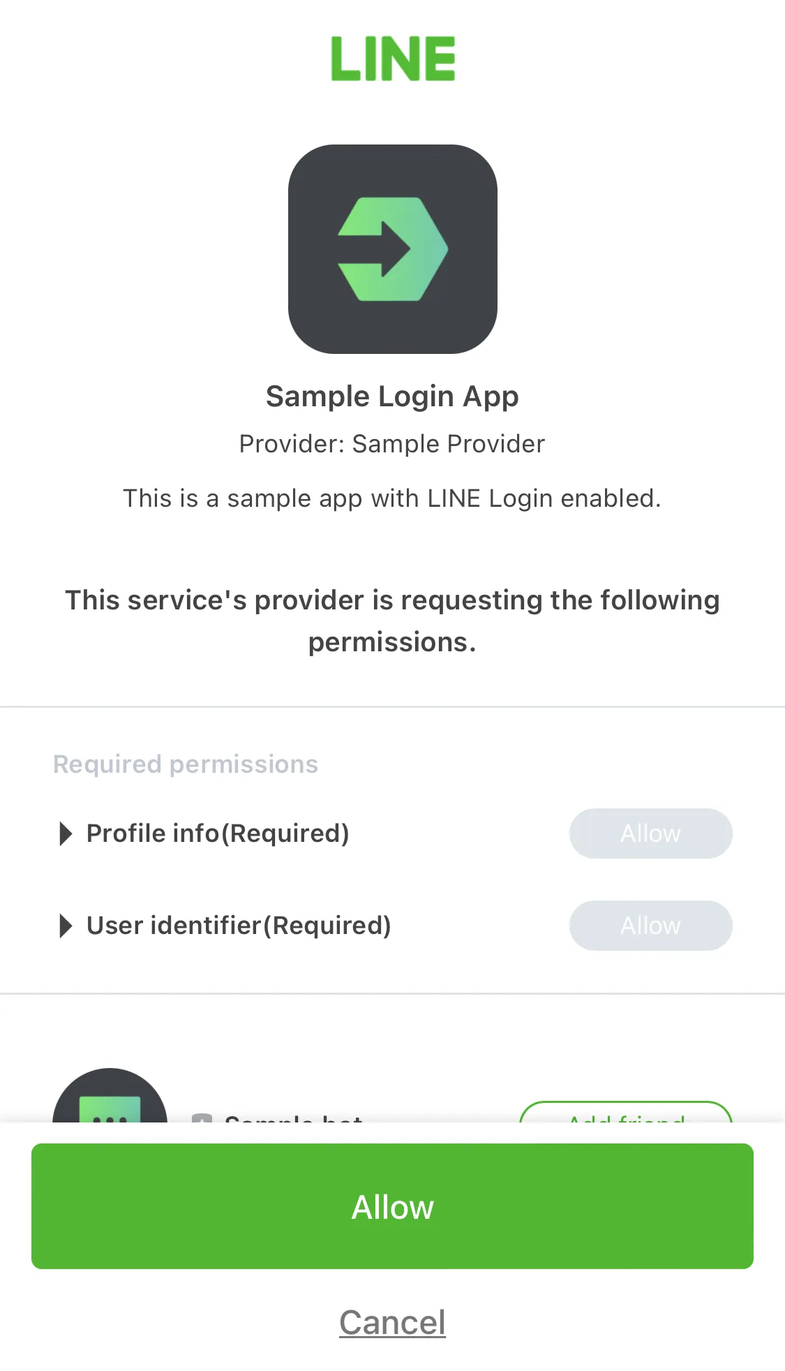 Channel consent screen before changes
