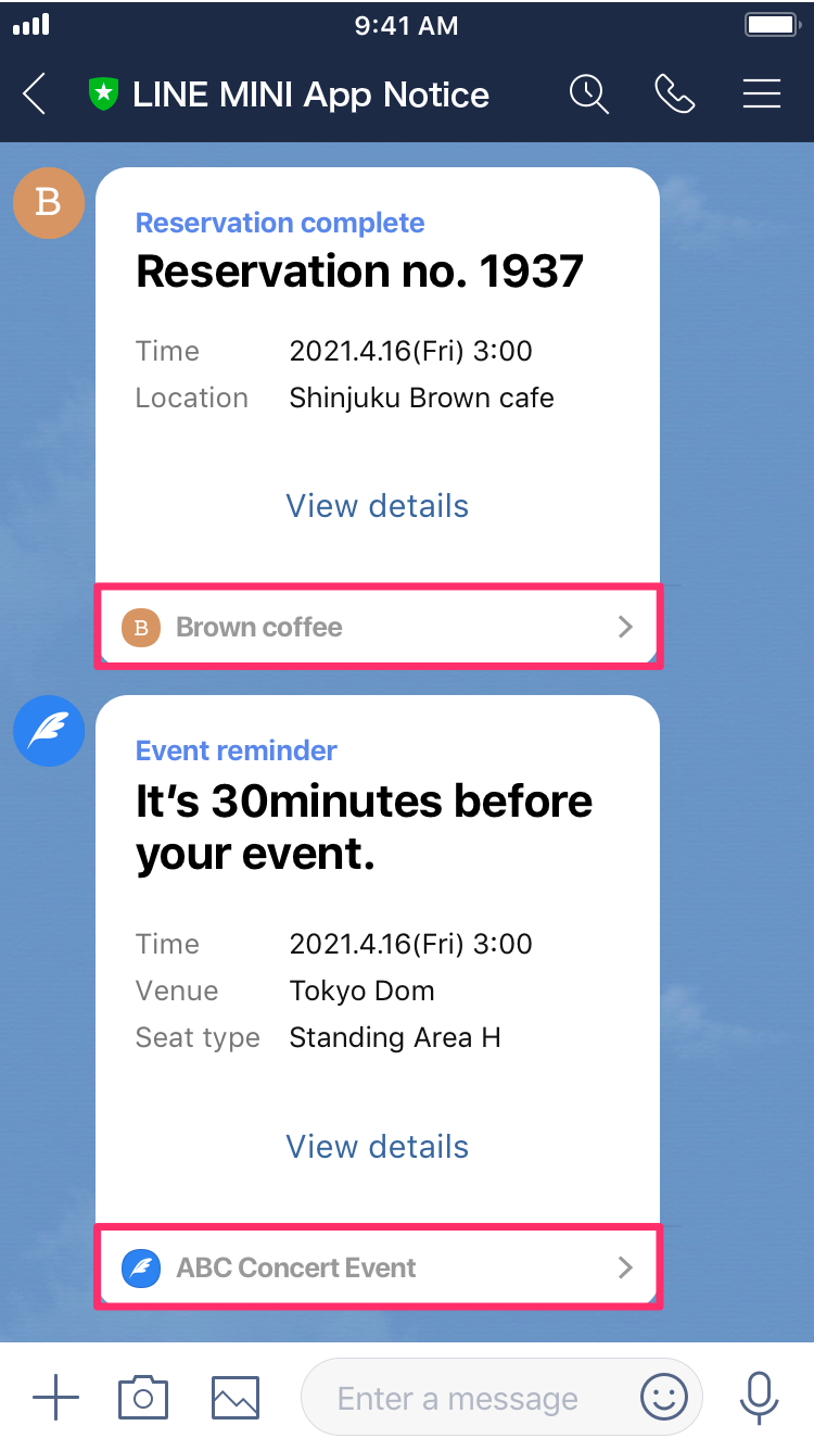 LINE MINI App Notice