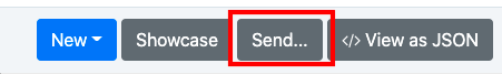Send button shown on the top right corner of Flex Message Simulator
