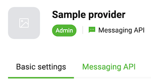 Screenshot of Basic settings and Messaging API tabs