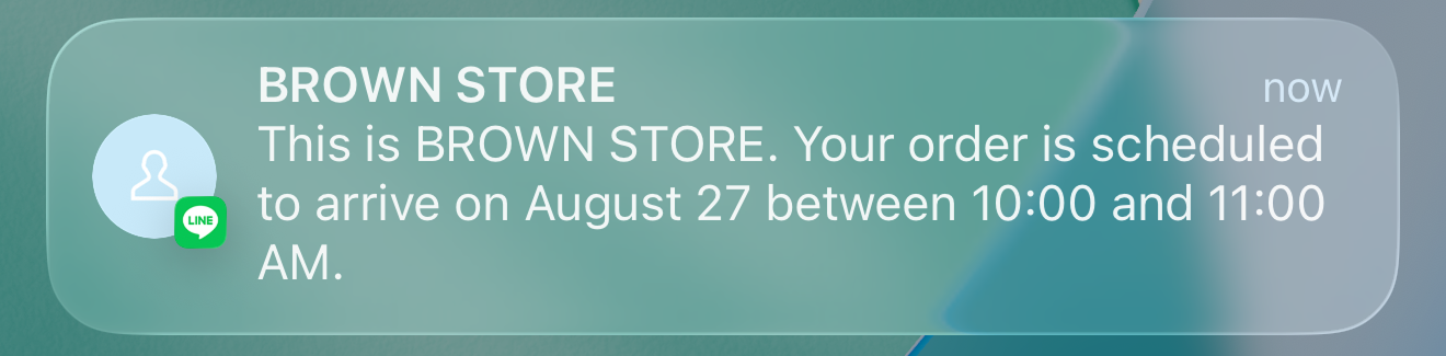 Device notification showing altText