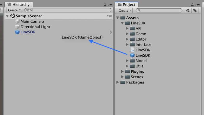 Add LineSDK prefab