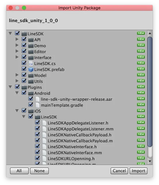 Import Unity package